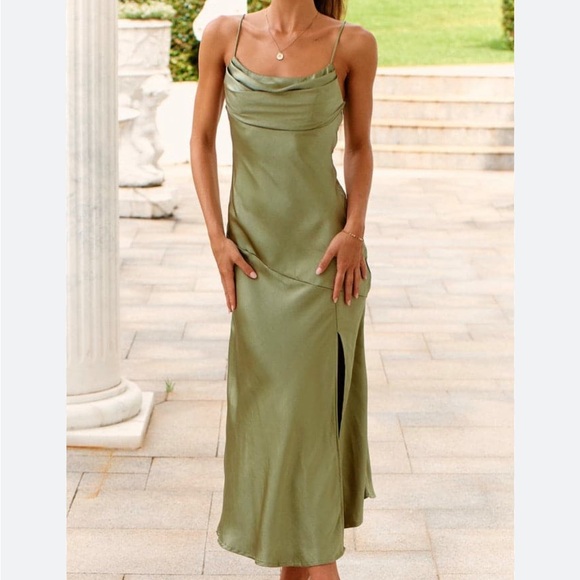 Billy J Celina Midi Dress - Olive NWT Size 12 - Picture 1 of 8